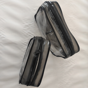 Bán Buôn Xách Tay Rõ Ràng PVC Dây Kéo Trang Điểm Du Lịch Tổ Chức Công Suất Lớn Không Thấm Nước Dây Kéo Mỹ Phẩm Pouch Và Rửa Túi - Product Image 4