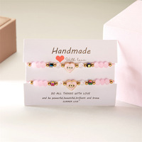 Nouveau bracelet porte-bonheur œil du diable en émail doré, alliage, cœur chromé, ensemble de cartes d'amitié, bijoux œil du diable unisexe
