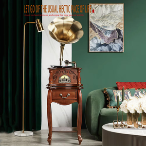 Lecteur de disque de bureau en bois, design vintage haut de gamme, <span class=keywords><strong>vinyle</strong></span> et gramophone, stylet à aiguille, plateau tournant, phonographe - Product Image 3