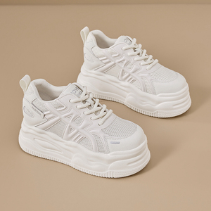 Zapatos de Mujer, Primavera Verano 2026, Nuevas Llegadas, Zapatillas Deportivas Transpirables de Malla, Zapatos Deportivos Casuales con Suela Gruesa, Zapatillas Blancas para Mujer - Product Image 3