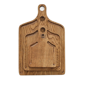 Solid Wood Cutting Board <b>Set</b> Rectangle With Handle Anti Slip Durable For Kitchen Use - Product Image 5