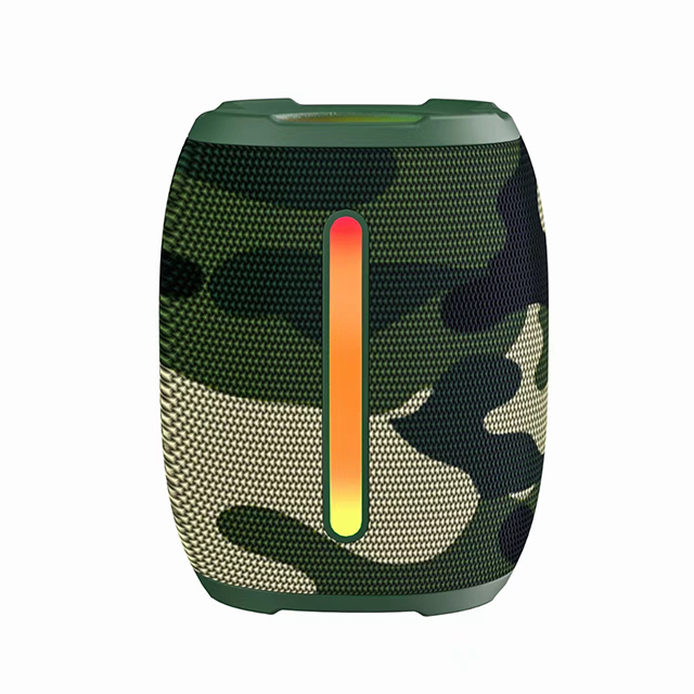 Fabric Wireless Outdoor Waterproof Mini BT Portable Speaker with RGB LED Light Battery Powered for Mobile Phone