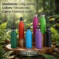 Botol Air Stainless Steel 304 Berinsulasi Vakum Lapis Ganda untuk Hiking, Camping, dan Gym di Luar Ruangan