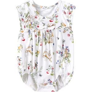 ชุดบอดี้สูทเด็กผู้หญิงแขนกุด แบรนด์ BambooBud ผลิตจากใยไผ่ ผ้าวิสโคสเนื้อนุ่ม แต่งระบาย  ไซส์ 0 เดือน-2 ปี - Product Image 1