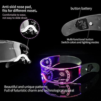 Lunettes LED clignotantes à 4 modes pour cosplay, fête, bar, club, festival, rave, cyberpunk, lunettes à visière LED