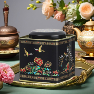 Venta al por mayor Hermético Ondulado Vacío Metal Hojalata Recipiente de té Lata de té suelta con doble tapa - Product Image 1