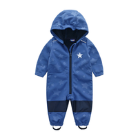 Ensemble deux pièces à capuche pour enfants, combinaison softshell pour printemps-automne avec doublure polaire, vêtements imperméables,