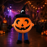 Costume de mascotte gonflable en peluche OEM, squelette de vampire, citrouille, monstre de dessin animé pour adulte, pour défilé d'Halloween, fête, événement
