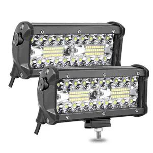 7 pouces 120W 3row Offroad voiture barre lumineuse LED avec reniflard étanche barre LED lumière de conduite pour camion voiture pick-up bateau Golf ATV UTV