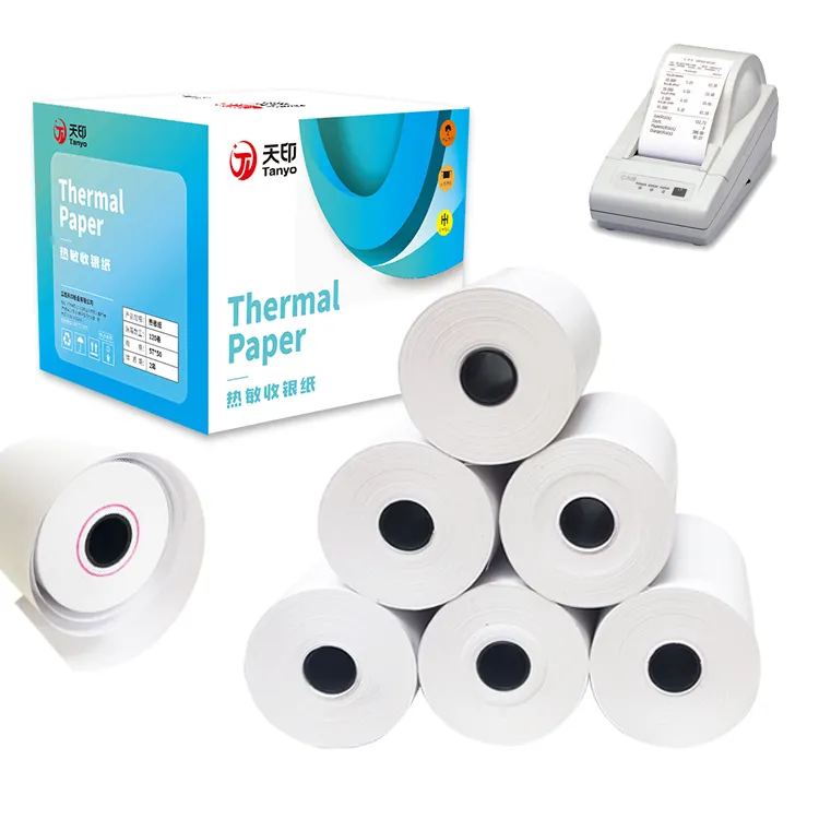 Impresora térmica Jumbo de 80mm, rollos de Papel térmico de caja registradora, fabricante 3, 1/8, 80x80