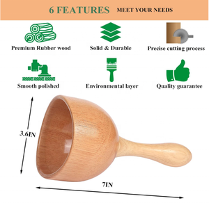 Großhandel Holz Hand massage becher Lymph drainage Massage werkzeuge Körper Holz therapie Massage werkzeuge - Product Image 3