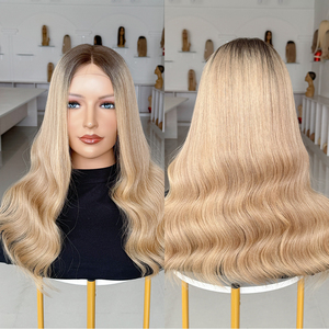 Top Quality European Virgin Human Hair Glueless Front Lace <b>Wig</b> Full Ends Weft Section 150% Density <b>Wigs</b> #B3-9-23 - Product Image 6