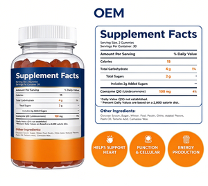 Gummies CoQ10 100mg OEM ODM certifiées GMP et Halal, 60 unités, à base de pectine de fruits, complément alimentaire - Product Image 3