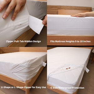 Protège-<span class=keywords><strong>matelas</strong></span> imperméable 100% polyester tricoté 80gsm, <span class=keywords><strong>housse</strong></span> respirante anti-acariens, <span class=keywords><strong>drap</strong></span>-<span class=keywords><strong>housse</strong></span> - Product Image 4