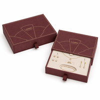 Boîte cadeau à bijoux pliable personnalisée avec doublure en velours et éponge, estampage à chaud, gaufrage, fermeture magnétique de luxe coulissante