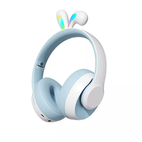 Sibyl Earphone nirkabel stereo, Headset Gaming musik telinga kucing LED, Headphone pabrik untuk ponsel dengan mikrofon