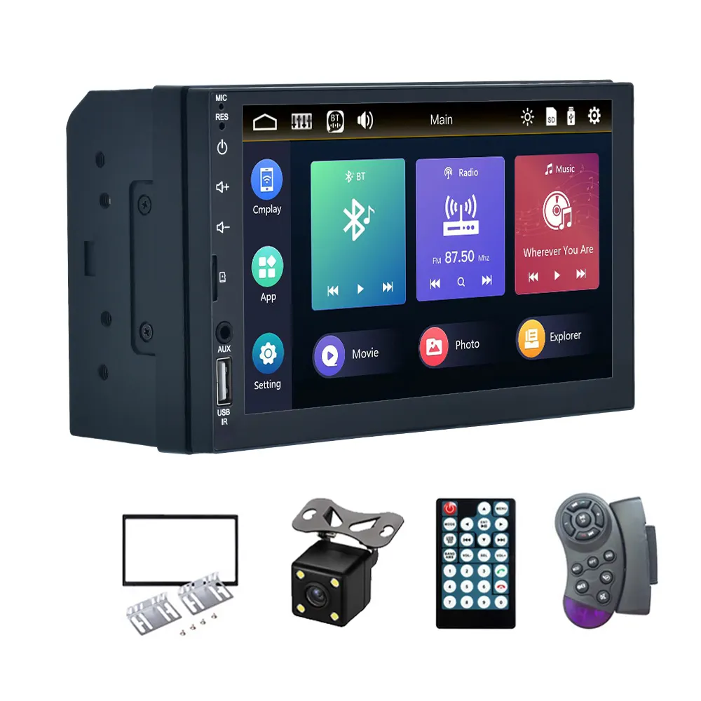 7023C Universal Full Touch 7 Inch Car Mp5 Player 2din Radio Audio FM/TF/USB Support Rearview Carplay