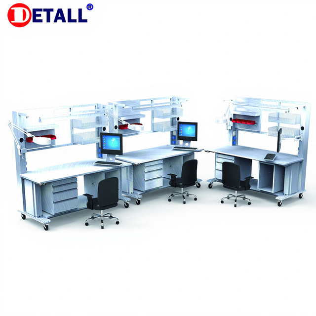 Medical Device Manufacturing ESD-Safe Modular Anti-Static Workstation with Cold Rolled Steel for Warehouse Use Engine Components