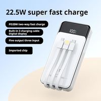 Chargeur portable ultra-fin avec logo personnalisé PD22.5W Type-C, câble intégré, batterie externe 10000 mAh, charge rapide