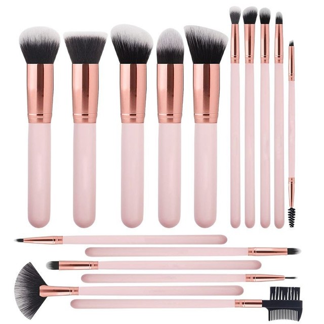 Professional Custom Logo 16-Piece Wooden Handle Makeup Brush Set for Hot-Selling Face & Eye Shadow Applicator Tools Set