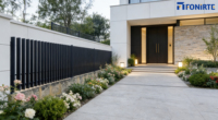 Decoratieve buiten privacy metalen hek poort tuinbeveiliging lamellen hekwerk moderne hoge aluminium lamellen hekpanelen