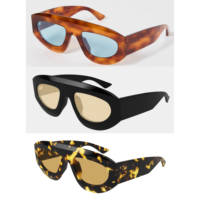 Lunettes de soleil Lbashades Fashion Premium à monture épaisse, design œil de chat, protection UV400, logo personnalisé, verres CR39, en acétate, pour femmes et hommes