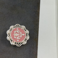 23mm 16.5mm Nouveau Style chinois Fleur en métal Bouton creux avec diamant Costume Veste Manteau Boutons décoratifs