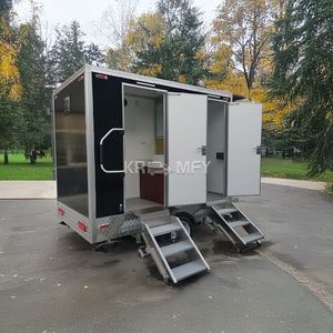 Remorque de toilettes mobile de luxe en fibre de verre, standard américain, 2 cabines, pour salle de bain et toilettes VIP - Product Image 3