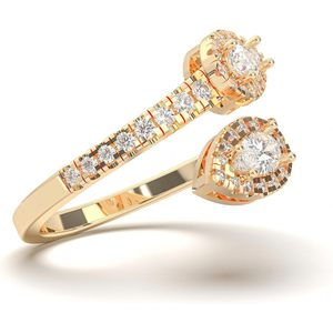 Keeva Jewels แหวนเพชรโมอิส0.90Ct สำหรับผู้หญิงแหวนหมั้นแบบบายพาสวงแหวนเงินสเตอร์ลิง FG/VS คุณภาพ - Product Image 1