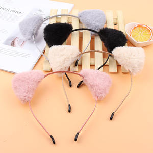 Zuid-Korea Populaire Super Fee Haar Kaart Schattige Lieve Gezicht Wassen Kat Oor Hoofdband Voor Vrouwen Harige Pluche Hoofddeksels - Product Image 1
