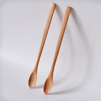 Ensemble d'ustensiles de service pour café, thé et miel, design classique, durable et écologique, cuillères à mélanger en bois à long manche
