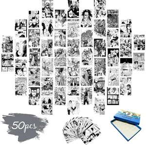 Custom Anime Wall Collage Kit Aesthetic Anime Posters Room Decor Black & White Manga Wall Art