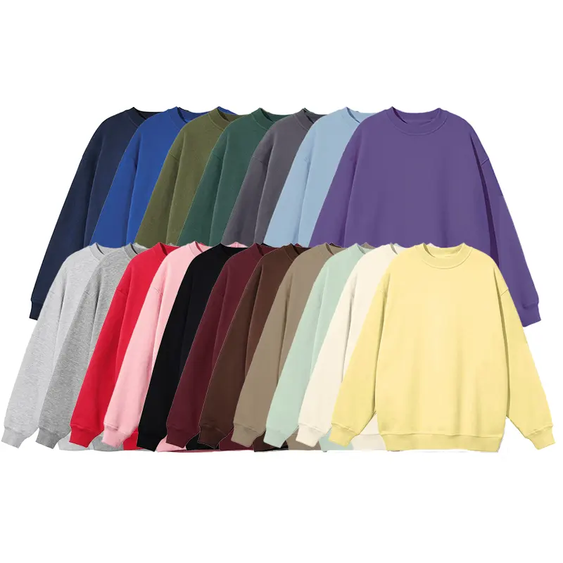 사용자 정의 남여 공용 일반 크루 넥 스웨트 셔츠 자수 인쇄 로고 하이 퀄리티 빈 면 크루 넥 스웨트 셔츠 남성용