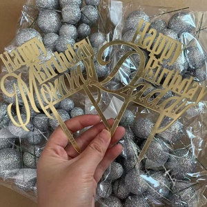 "<span class=keywords><strong>Feliz</strong></span> cumpleaños mamá" Cake Topper Acrílico Decoración de pastel de cumpleaños "Happy Birthday Daddy" - Product Image 3