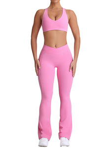 Conjunto de Yoga para Mujer de <span class=keywords><strong>2</strong></span> Piezas, Sujetador Deportivo y Pantalones de Yoga Estampados, Transpirables, Ecológicos, de Secado Rápido, Largos, para Ejercicio al Aire Libre - Product Image 4