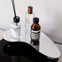 Acryl-Spiegel Poliertes Tablett-Ständer-Set mit Schlankem Industrieinspiriertem Design Moderne Wohnraumdekoration Schmuck-Präsentation Servierplatte
