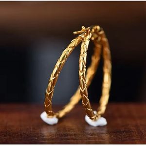 Aros de Oro Puro de 18K Xinfly Au750, Resistentes al Deslustre, Genuinos, Circulares Grandes, Estilo Bonito para Mujer, Regalo de Boda, Joyería - Product Image 5