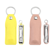 Porte-clés coupe-ongles ensemble avec étui en cuir coupe-ongles et coupe-ongles outil gaine coupe-ongles housse de protection