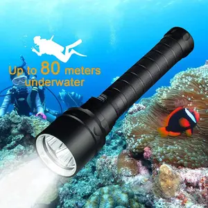 전문 5000 루멘 T6 방수 충전식 LED 다이빙 손전등 수중 다이빙 손전등