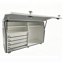 Caja de Herramientas de Acero Resistente Personalizada con 4 Cajones y Cierre de Cola de Ballena, Caja de Herramientas para Minería con 2 Estantes Ajustables