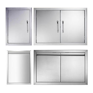 Offre Spéciale d'îlot de barbecue de cuisine extérieure moderne de Victory Kitchen en acier inoxydable 304/201 avec évier de porte d'armoire intégré en bois massif - Product Image 3