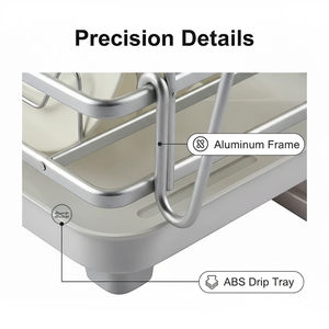 ที่คว่ำจานแบบตั้งพื้นสำหรับห้องครัว - อเนกประสงค์ ทนทานสูง กันลื่น ป้องกันสนิม ตะกร้าใส่ช้อนส้อม ที่คว่ำจาน ที่เก็บของ ที่ระบายน้ำ - Product Image 5