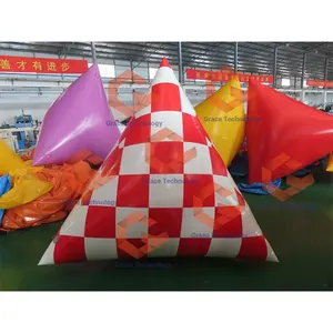 PVC Inflatable Triangle Buoy Water Floating Swim Safety Marker Inflatable Pyramid Buoy for SUP