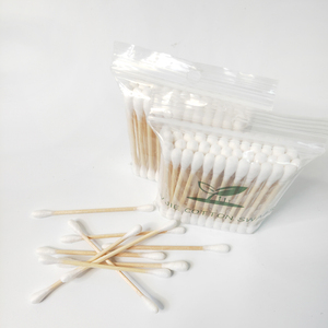 Tamponi per le orecchie naturali all'ingrosso boccioli biodegradabili cosmetici suggerimenti Q organici tamponi di cotone di bambù di alta qualità - Product Image 2