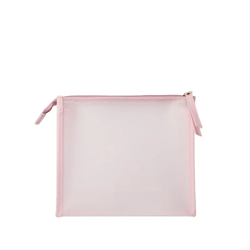 Custom Wholesale Transparent Small Private Label Plastic Eva Pink Clear Mesh Makeup Travel Toiletry Cosmetic Pouch Bag Sets