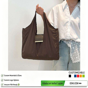 Sacs de courses pliables en gros réutilisables avec <span class=keywords><strong>pochette</strong></span> pour les courses et les voyages, sac de courses quotidien pliable en nylon - Product Image 1
