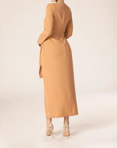 High Quality Wrap and Tie Abaya Women Muslim Dress <strong>Clothing</strong> <strong>Manufacturers</strong> Floor-Length Shiny Satin Abaya Kimono Muslim Dress - Product Image 4