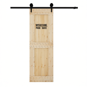 Porte de grange en bois massif de pin NARVIK, 27,6 x 82,7 pouces, non finie, style ferme, pour intérieur - Product Image 1