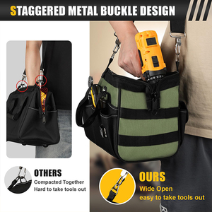 12-Inch Nhiệm Vụ Nặng Nề Chiến Thuật Công Cụ Túi 15-Túi Xách Tay Tổ Chức Lớn Dây Kéo Tùy Chỉnh OEM ODM Cho Nhà Mang Công Cụ - Product Image 3