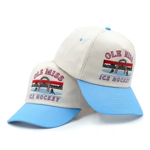 OEM Custom High Quality Luxury Gorras Deportivas Embroidered Adjustable Baseball 2 Tone Hats Caps For Men